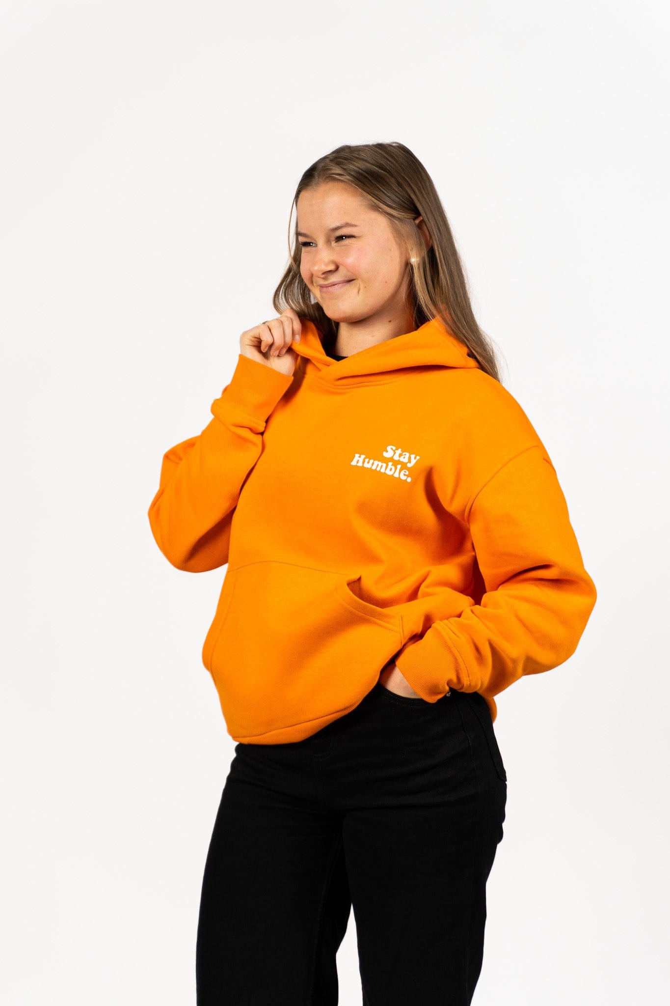 Stay humble orange hoodie